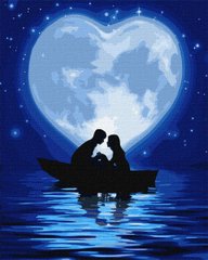 Картина за номерами "Поцілунок під місяцем" Ідейка полотно на підрамнику 40x50см KHO4844 в інтернет-магазині "Я - Picasso"
