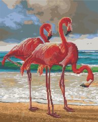 Алмазна картина-розмальовка "Фламінго на березі моря" BrushMe 3D ефект подарункова коробка 40x50см GZS1105 в інтернет-магазині "Я - Picasso"