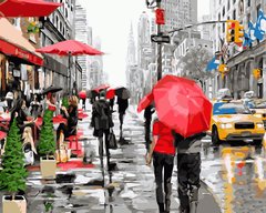 Картина по номерам - Дождь в Нью-Йорке 40x50 в интернет-магазине "Я - Picasso"