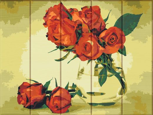 Картина за номерами на дереві "Червоні троянди" ArtStory подарункова упаковка 30x40см ASW126 в інтернет-магазині "Я - Picasso"