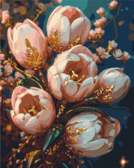 Картина за номерами Квіти "Ніжні тюльпани" із фарбами металік (золото) Origami 40x50см LW 3304 в інтернет-магазині "Я - Picasso"
