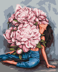Картина за номерами "Водоворот піонів @Дарья Михайлишина" BrushMe полотно на підрамнику 40х50см BS53219 в інтернет-магазині "Я - Picasso"