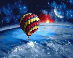 Картина за номерами "Навколо Землі на повітряній кулі" BrushMe полотно на підрамнику 40x50см GX22551 в інтернет-магазині "Я - Picasso"