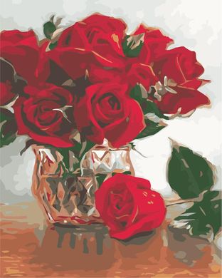 Картина по номерам - Алые цветы 40х50 в интернет-магазине "Я - Picasso"
