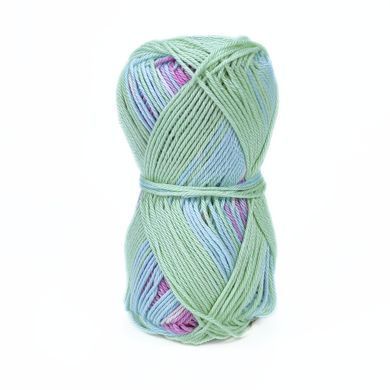 Пряжа Cotton Queen Multi Jacquard/Коттон Квін мульті жакард, бузковий-блакитний-салатовий мультиколор 10481, Performance