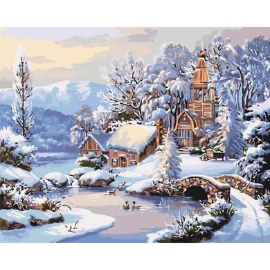 Картина за номерами "Зимовий ранок" Ідейка полотно на підрамнику 40x50см КНО2244 в інтернет-магазині "Я - Picasso"