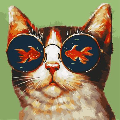 Картина по номерам - Мечты кот 40х40 в интернет-магазине "Я - Picasso"