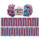 Пряжа Alize Puffy More/Алізе Пуффі Мор, голубой-малиновый 6553