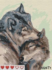 Картини за номерами "Пара вовків" Барви полотно на підрамнику 40x50 см 0026Т1 в інтернет-магазині "Я - Picasso"