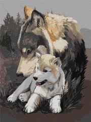 Картина за номерами "Волчья нежность" Ідейка полотно на підрамнику 30х40см KHO4385 в интернет-магазине "Я - Picasso"