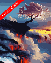 Картини за номерами "Сакура на вулкані" Artissimo полотно на підрамнику 40x50 см PN3505 в інтернет-магазині "Я - Picasso"