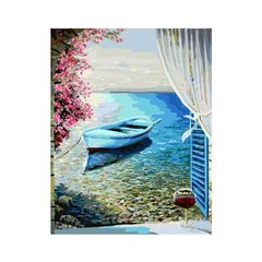 Картина по номерам "Лодка у лоджии" BrushMe холст на подрамнике 40x50см GX24698 в інтернет-магазині "Я - Picasso"