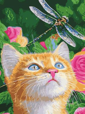Картина за номерами "Кіт та бабка" ArtStory полотно на підрамнику 30х40см AS1065 в інтернет-магазині "Я - Picasso"