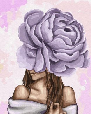 Картина за номерами "Дама з фіолетовим півонією" BrushMe полотно на підрамнику 40x50см GX37546 в інтернет-магазині "Я - Picasso"