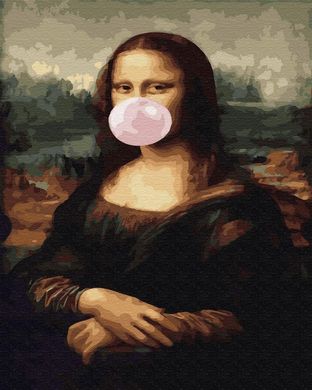 Картина за номерами "Мона Ліза з жуйкою" BrushMe полотно на підрамнику 40x50см PGX34821 в інтернет-магазині "Я - Picasso"