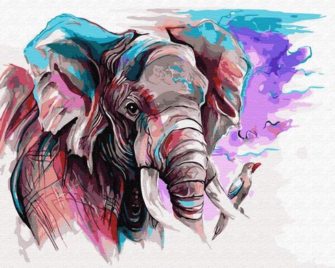 Картина по номерам - Слон акварелью 40х50 в интернет-магазине "Я - Picasso"