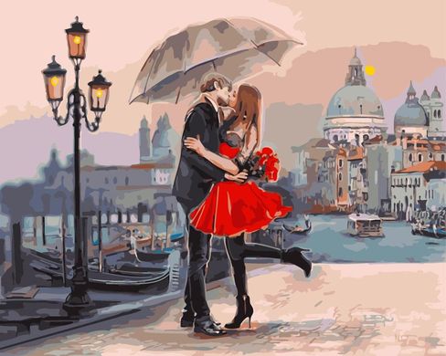 Картина за номерами "Пара в Венеції" BrushMe полотно на підрамнику 40x50см GX9991 в інтернет-магазині "Я - Picasso"