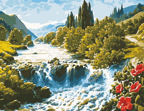 Картина за номерами "чарівний водоспад" ArtStory в подарунковій коробці 50х65см AS0622 в інтернет-магазині "Я - Picasso"