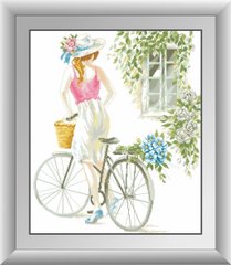 30456 Девушка с велосипедом. Dream Art. Набор алмазной живописи (квадратные, полная) в интернет-магазине "Я - Picasso"