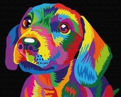 Картина за номерами "Райдужний пес" BrushMe полотно на підрамнику 40x50см GX35669 в інтернет-магазині "Я - Picasso"