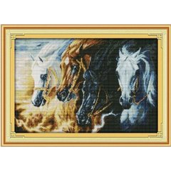 Коні, що біжать Набір для вишивання хрестом з друкованою схемою на тканині Joy Sunday D140 в інтернет-магазині "Я - Picasso"