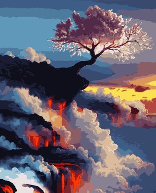 Картины по номерам - Сакура на вулкане 50x60 в интернет-магазине "Я - Picasso"