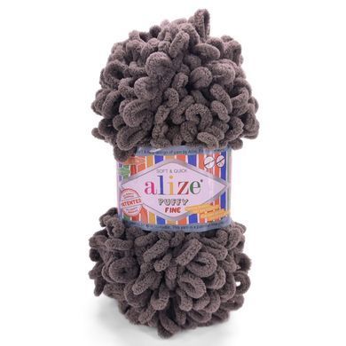 Пряжа Alize Puffy Fine/Алізе Пуффі Файн, горіховий 305