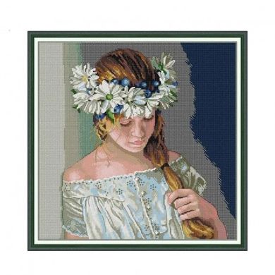 Дівчина у вінку Набір для вишивання хрестиком з друкованою схемою на тканині Joy Sunday RA550 в інтернет-магазині "Я - Picasso"