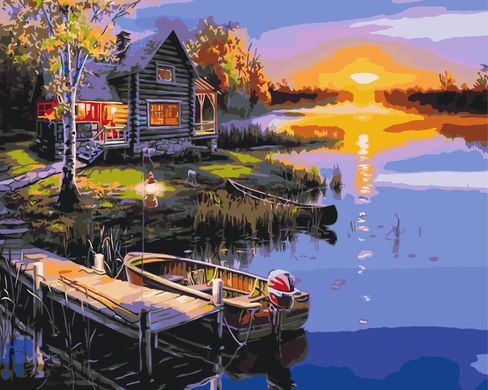 Картина по номерам - Дом у озера 40x50 в интернет-магазине "Я - Picasso"