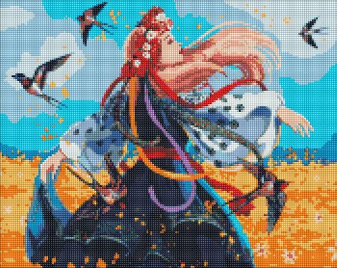 Алмазна мозаїка " Українка в танці" Ідейка полотно на підрамнику 40x50см AMO7637 в інтернет-магазині "Я - Picasso"