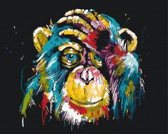 Картина по номерам - Красочная шимпанзе 40x50 в интернет-магазине "Я - Picasso"