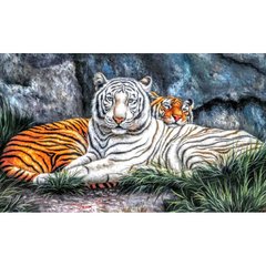 Алмазна мозаїка " Відпочинок тигрів" Алмазна мозаїка 50x30см DM-288 в інтернет-магазині "Я - Picasso"