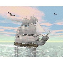 Картина за номерами "Корабель на світанку" BrushMe полотно на підрамнику 40х50см GX29368 в інтернет-магазині "Я - Picasso"