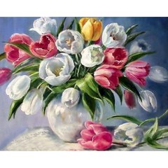 Алмазная мозаика "Тюльпаны в вазе" Алмазная мозаика 40x50см DM-145 в интернет-магазине "Я - Picasso"