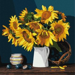 Картина за номерами "Яскраві соняшники" Ідейка полотно на підрамнику 40х40см KHO2865 в інтернет-магазині "Я - Picasso"