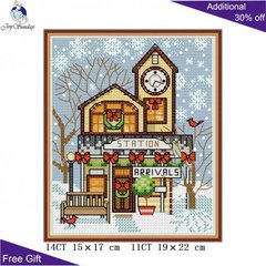 Різдвяний котедж 4 Набір для вишивання хрестиком з друкованою схемою на тканині Joy Sunday FA114 в інтернет-магазині "Я - Picasso"