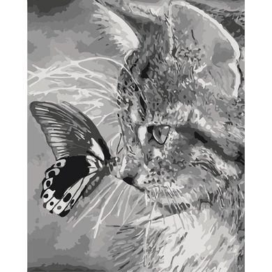 Картина за номерами "Кошеня і метелик" Ідейка полотно на підрамнику 40x50см КНО2499 в інтернет-магазині "Я - Picasso"