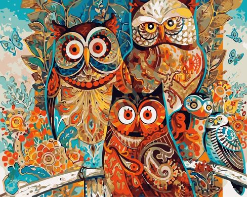 Картина по номерам - Волшебные совы 40x50 см в интернет-магазине "Я - Picasso"