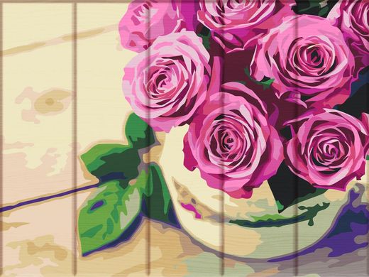 Картина за номерами на дереві "Пишні троянди" ArtStory подарункова упаковка 30x40см ASW130 в інтернет-магазині "Я - Picasso"