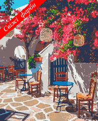 Картина по номерам "Кофейня под цветами" полотно на подрамнике 40x50 см RB-0085 в интернет-магазине "Я - Picasso"