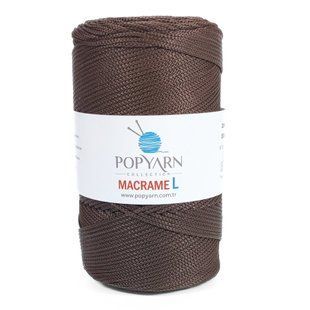 Пряжа Macrame L/Макраме Л, темно-коричневий B-314, Popyarn