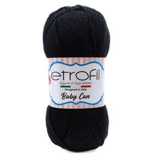 Пряжа Baby Can/Бэби Кан, черный 80092, Etrofil