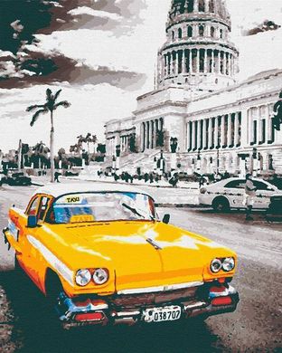 Картина по номерам "Yellow cab la Havana" холст на подрамнике 40x50 см RB-0154 в интернет-магазине "Я - Picasso"