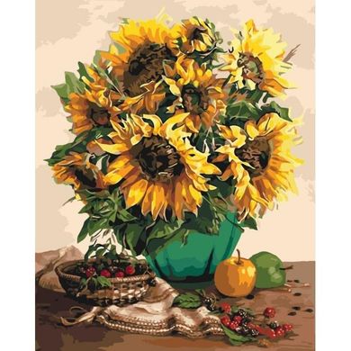 Картина за номерами "Чарівний букет соняшників" Ідейка полотно на підрамнику 40х50см КНО3019 в інтернет-магазині "Я - Picasso"