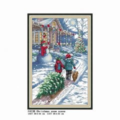 Різдвяна снігова історія Набір для вишивання хрестиком з друкованою схемою на тканині Joy Sunday FA138 в інтернет-магазині "Я - Picasso"