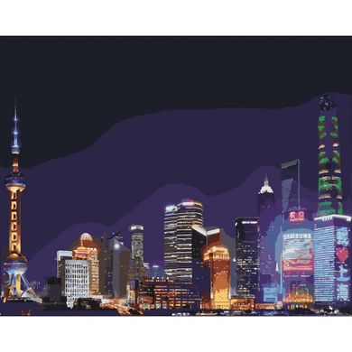 Картина по номерам - Ночной Шанхай 40x50см в интернет-магазине "Я - Picasso"