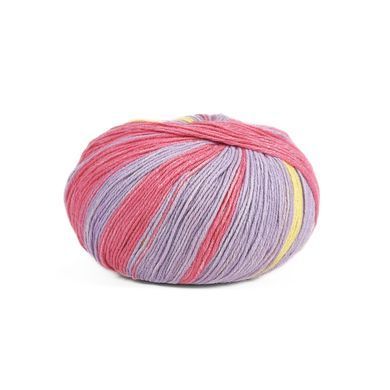 Пряжа Summer Sock/Саммер Сок, бузкова-жовта-блакитна смужки 101, Laines du Nord