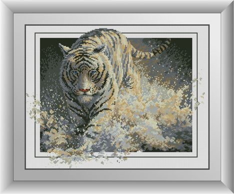 30123 Белая молния(тигр). Dream Art. Набор алмазной живописи (квадратные, полная) в интернет-магазине "Я - Picasso"