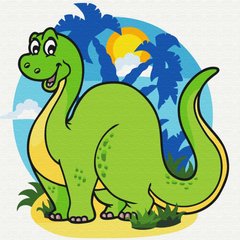 Картина за номерами "Динозаврик" BrushMe полотно на підрамнику 30х30см PSQ30003 в інтернет-магазині "Я - Picasso"