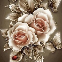 Алмазна мозаїка "Карамельні троянди" Алмазна мозаїка 40x40см DM-185 в інтернет-магазині "Я - Picasso"